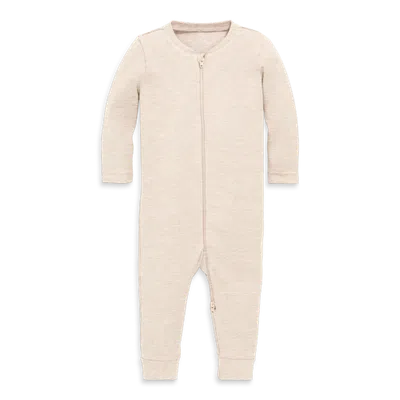 Primary Kids'  Baby Organic Zip Romper In Solids In Neutral