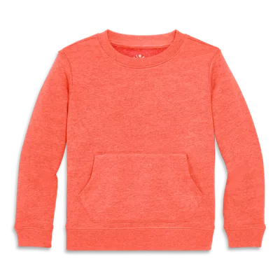 Primary Kids'  Cozy Fleece Crewneck Sweatshirt In Orange