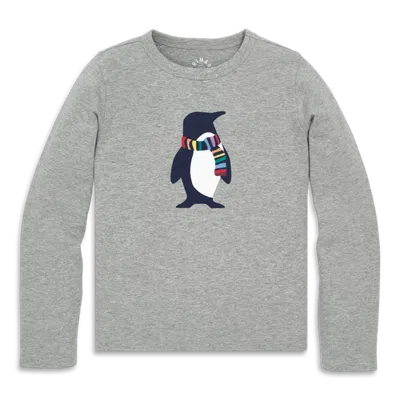 Primary Kids Long Sleeve Tee In Holiday Graphics (toddler, Little Kid, Big Kid) In Gray