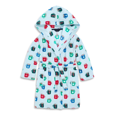 Primary Kids Plush Fleece Robe (toddler, Little Kid, Big Kid) In Sky Cozy Hot Cocoa