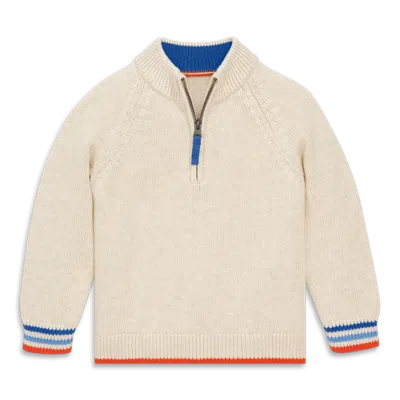 Primary Kids Quarter Zip Sweater In Neutral