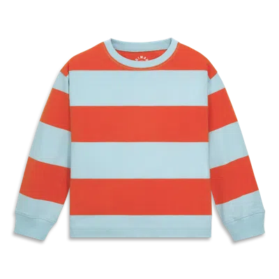 Primary Long Sleeve Easy Tee In Rugby Stripe In Gray