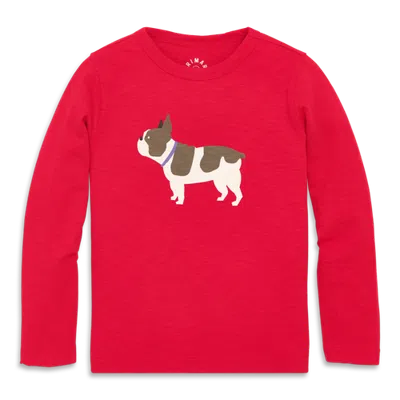 Primary Kids'  Long Sleeve Frenchie Tee In Pink