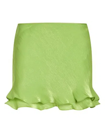 Priscavera Woman Mini Skirt Lime Green Size L Polyester