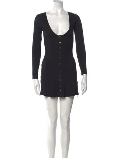 Pre-owned Privacy Please V-neck Mini Dress In Black
