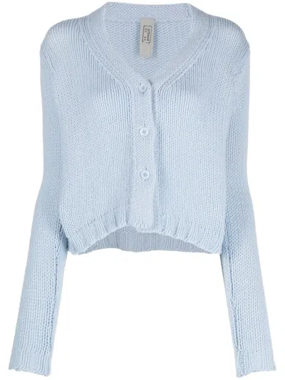 Private 0204 V-neck Cashmere Cardigan In Blau