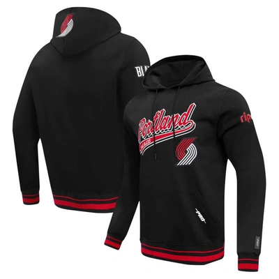 Pro Standard Black Portland Trail Blazers Script Tail Pullover Hoodie