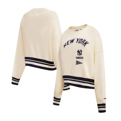 Pro Standard Cream New York Yankees Retro Classic Fleece Pullover Sweatshirt