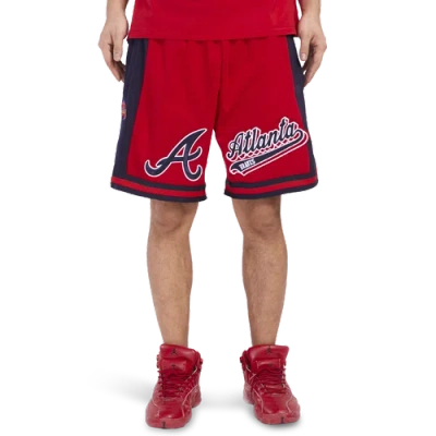 Pro Standard Mens Atlanta Braves  Braves Script Tail Dk 2.0 Short In Red/midnight Navy/red