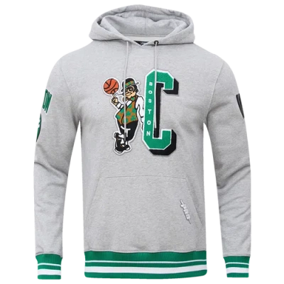 Pro Standard Mens Boston Celtics  Celtics Mash Up Rib Flc Po Hoodie In Heather Grey/green