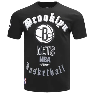 Pro Standard Mens Brooklyn Nets  Nets Old English Sj Tee In Black
