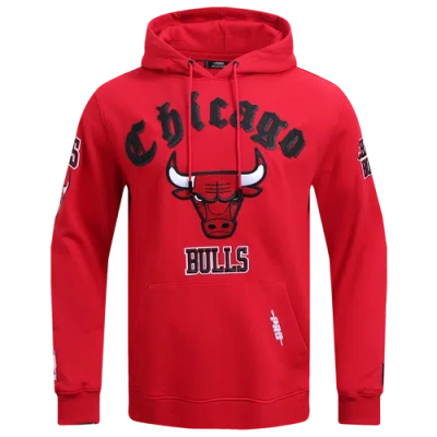 Pro Standard Mens Chicago Bulls  Bulls Old English Flc Po Hoodie In Red