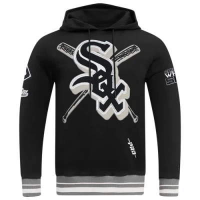 Pro Standard Mens Chicago White Sox  White Sox Mash Up Rib Flc Po Hoodie In Black/gray