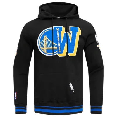 Pro Standard Mens Golden State Warriors  Warriors Mash Up Rib Flc Po Hoodie In Black/royal Blue/black