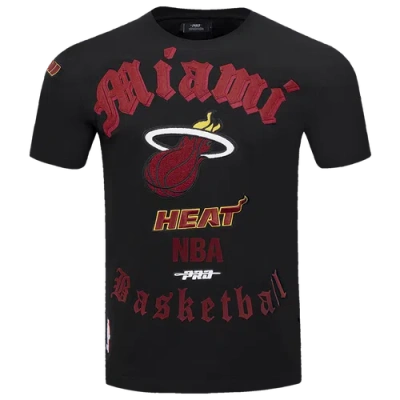Pro Standard Mens Miami Heat  Heat Old English Sj Tee In Black