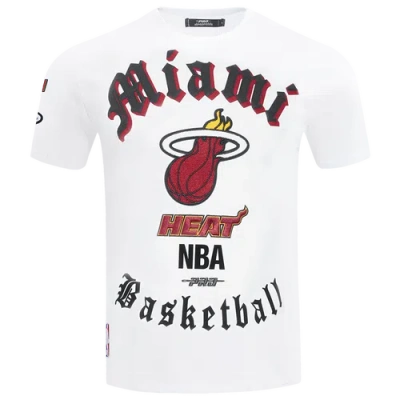 Pro Standard Mens Miami Heat  Heat Old English Sj Tee In White
