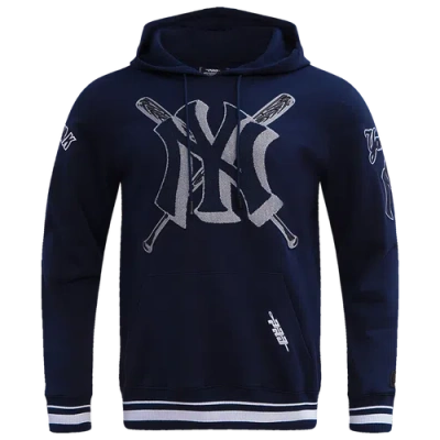 Pro Standard Mens New York Yankees  Yankees Mash Up Rib Flc Po Hoodie In Midnight Navy
