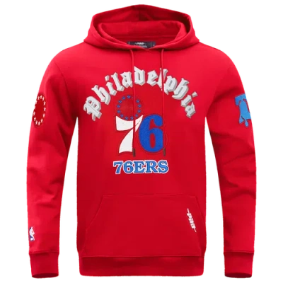 Pro Standard Mens Philadelphia 76ers  76ers Old English Flc Po Hoodie In Red