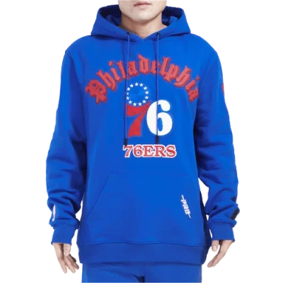 Pro Standard Mens Philadelphia 76ers  76ers Old English Flc Po Hoodie In Royal Blue