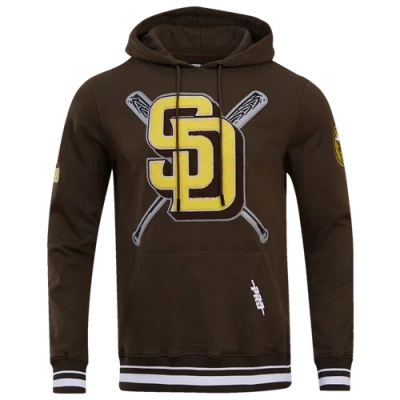 Pro Standard Mens San Diego Padres  Padres Mash Up Rib Flc Po Hoodie In Brown