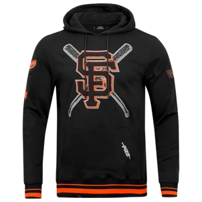 Pro Standard Mens San Francisco Giants  Giants Mash Up Rib Flc Po Hoodie In Orange/black