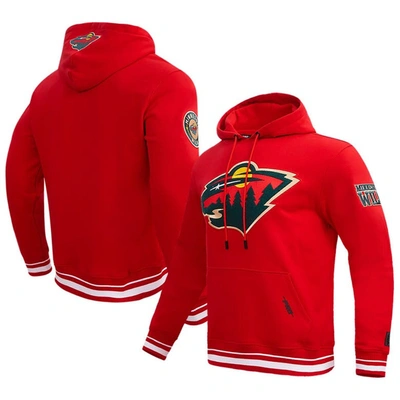 Pro Standard Red Minnesota Wild Retro Classic Fleece Pullover Hoodie