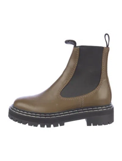 Pre-owned Proenza Schouler Leather Chelsea Boots In Green