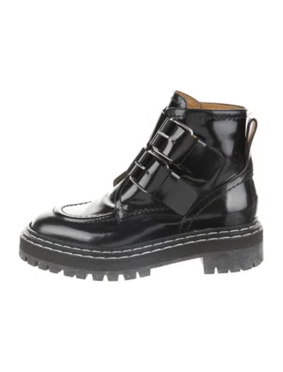 Pre-owned Proenza Schouler Leather Combat Boots In Black