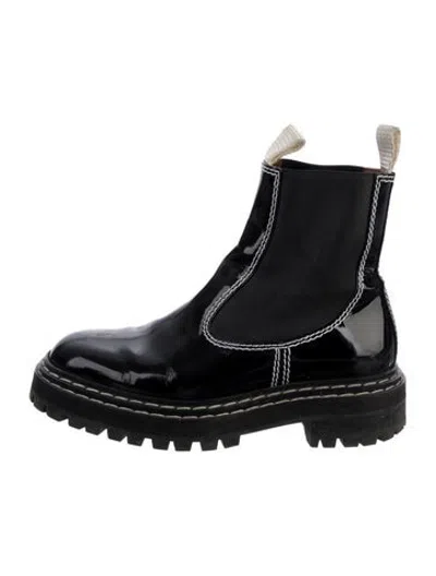 Pre-owned Proenza Schouler Patent Leather Chelsea Boots In Black