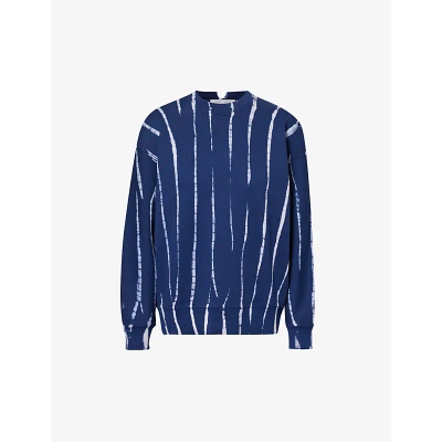 Proenza Schouler White Label Blake Striped-pattern Cotton-jersey Sweatshirt In Navy/white