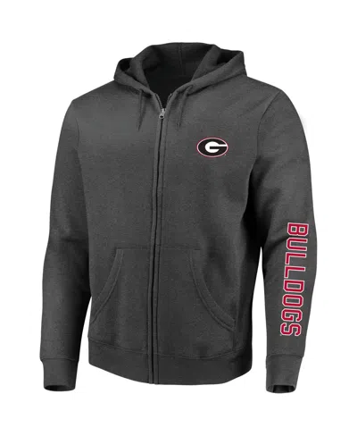 Profile Men's Heather Charcoal Georgia Bulldogs Big Tall Full-zip Hoodie