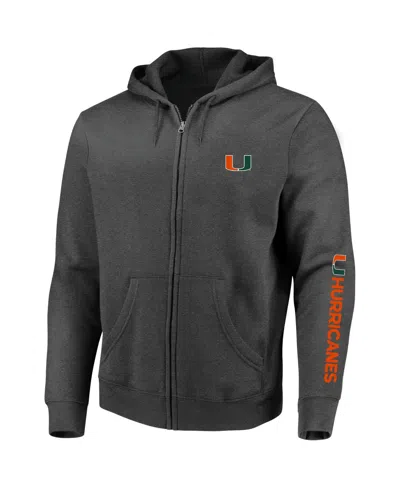 Profile Men's Heather Charcoal Miami Hurricanes Big Tall Full-zip Hoodie
