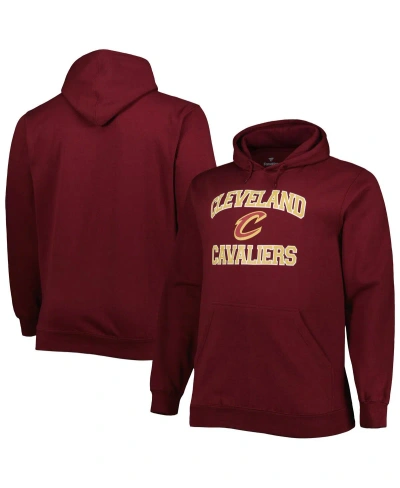 Profile Men's Wine Cleveland Cavaliers Big And Tall Heart And Soul Pullover Hoodie