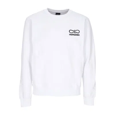 Propaganda Men's Crewneck Sweatshirt Logo Embroidery Crewneck White