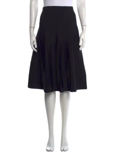Pre-owned Protagonist Pleated Accents Midi Length Skirt In Black