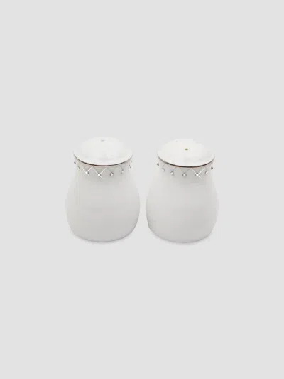 Prouna Princess Platinum Salt & Pepper Shakers In Silver White