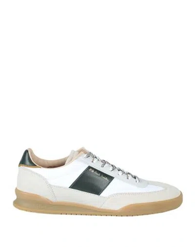 Ps By Paul Smith Ps Paul Smith Man Sneakers White Size 8 Leather, Textile Fibers In Beige