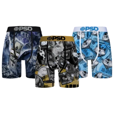 Psd Mens  High Roller 3 Pack Briefs In Black/blue/white