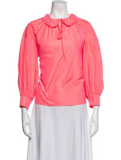 Pre-owned Psophia Tie Neck Long Sleeve Blouse In Pink