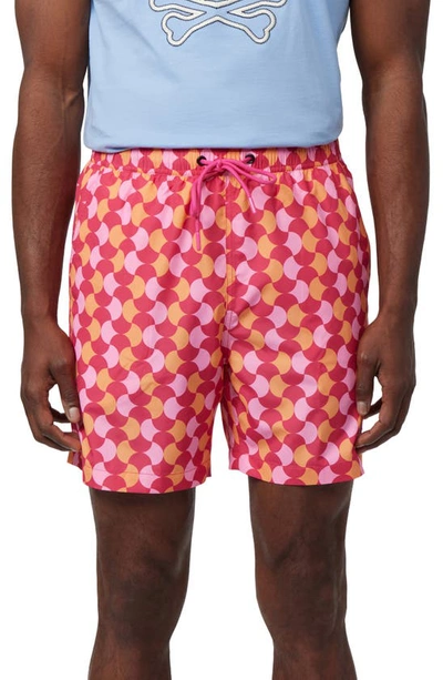 Psycho Bunny Colchester Swim Trunks In Fuchsia Purple