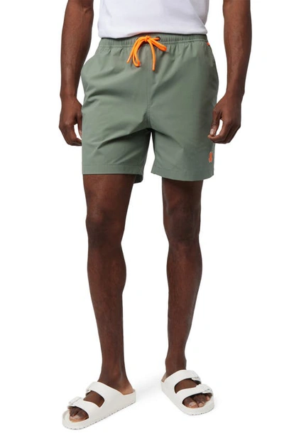 Psycho Bunny Malta Hydrochromic Swim Trunks In Agave Green