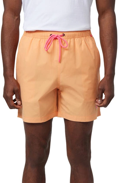 Psycho Bunny Malta Hydrochromic Swim Trunks In Mock Orange