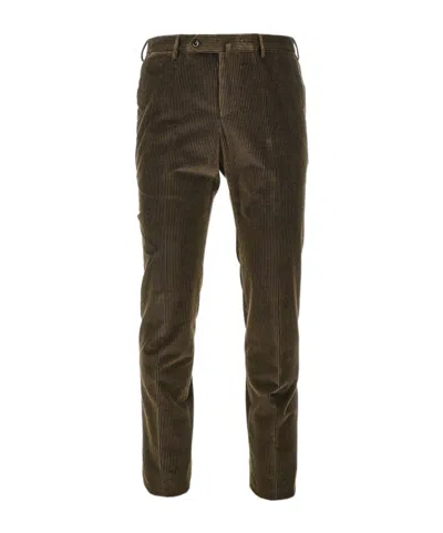 Pt Torino Casual Trousers With Belt Loops In Animal Print