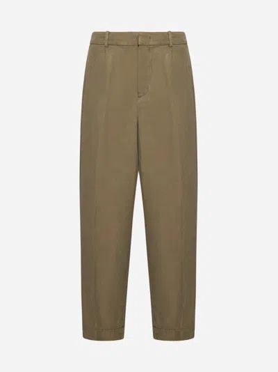 Pt Torino Daisy Lyocell-blend Trousers In Khaki