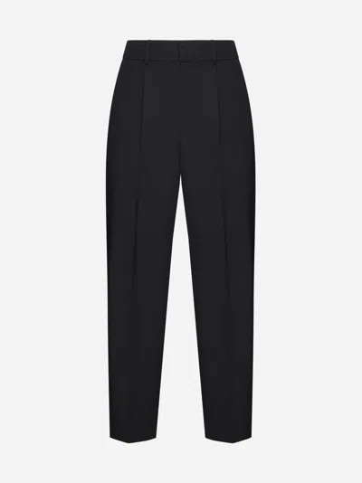 Pt Torino Daisy Stretch Cady Trousers In Black