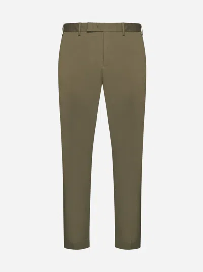 Pt Torino Dieci Stretch Cotton Trousers In Military