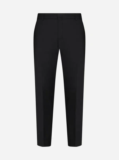 Pt Torino Epsilon Wool-blend Trousers In Black
