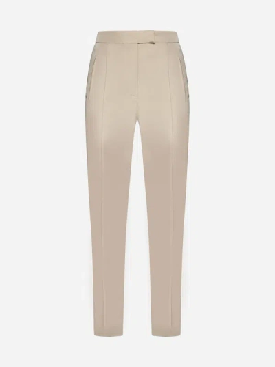 Pt Torino Frida Stretch Viscose Trousers In Sand