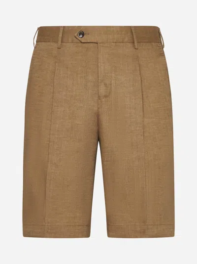 Pt Torino Linen Shorts In Rope