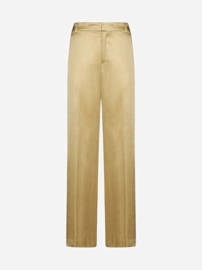 Pt Torino Lorenza Viscose Trousers In Dark Beige